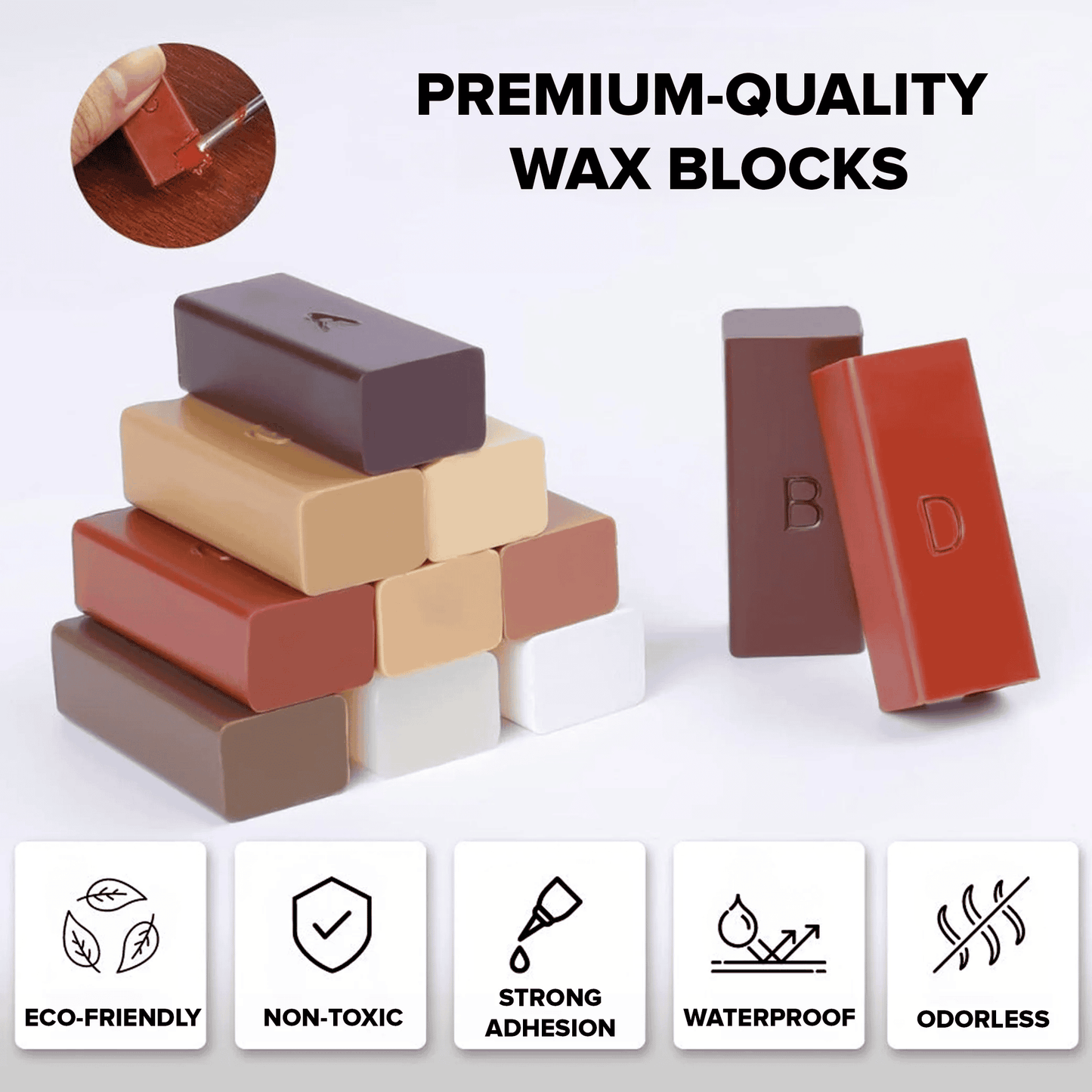 Nordlifes™ Floor Repair Kit – Fix Scratches & Cracks on Wood, Laminate, Tile | Includes Wax & Sandpaper