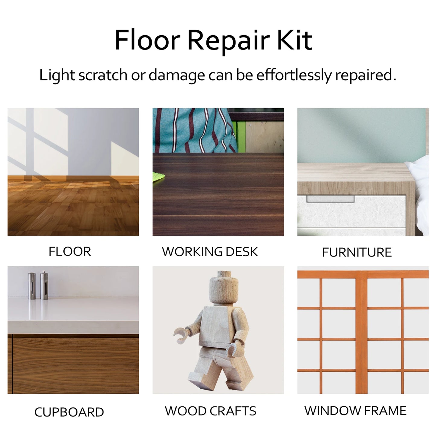 Nordlifes™ Floor Repair Kit – Fix Scratches & Cracks on Wood, Laminate, Tile | Includes Wax & Sandpaper