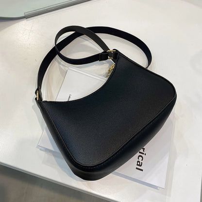 New Women's Fashion Handbags Retro Solid Color PU Leather Shoulder Underarm Bag Casual Women Hobos Handbags